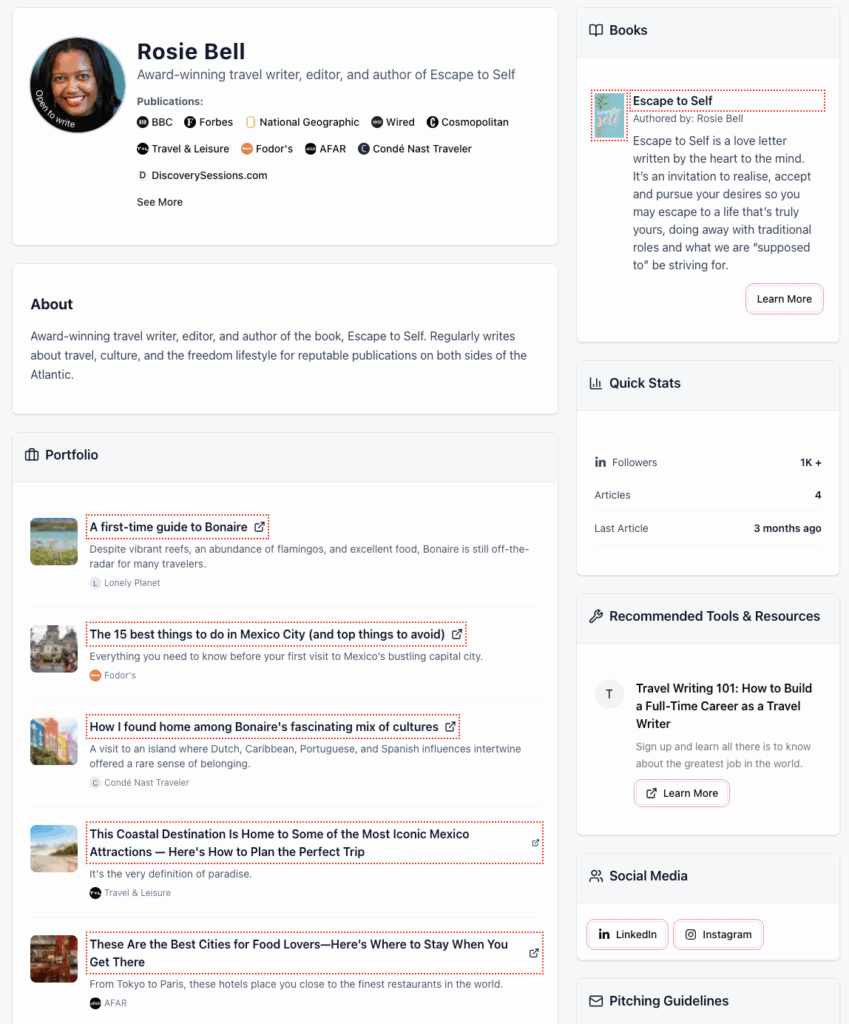 HARO journalist profile